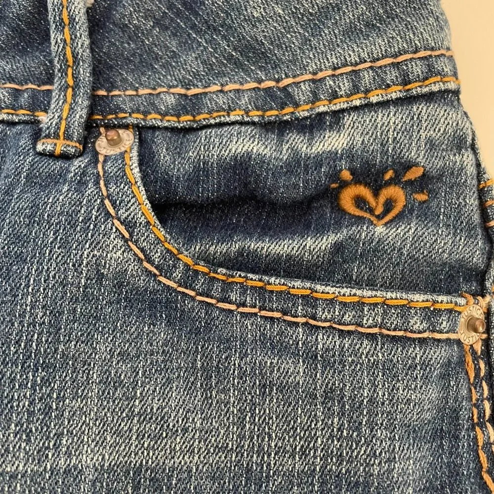 Justice Denim Jean Skort Girls Size 8R I Love Justice Jeans